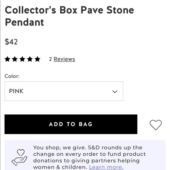 STELLA AND DOT COLLECTORS BOX PAVE STONE PENDANT GOLD - Picture 2 of 3